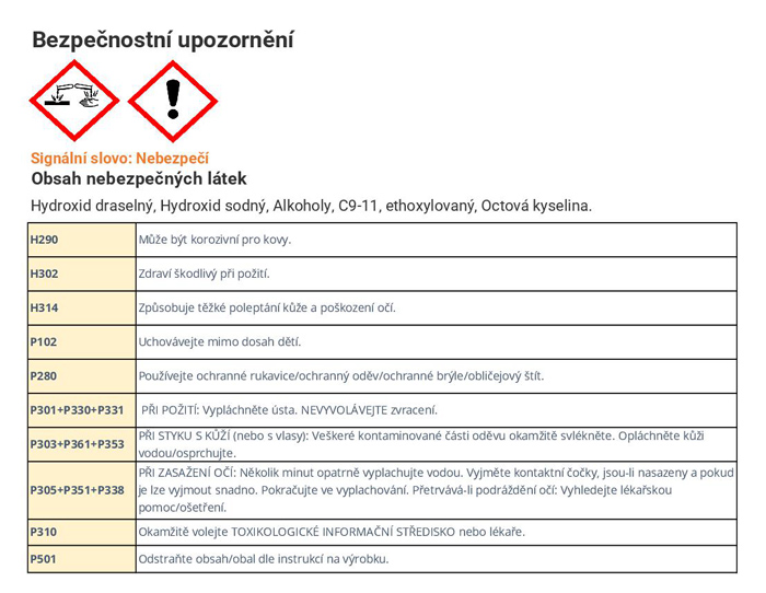 Bezpečnostní upozornění