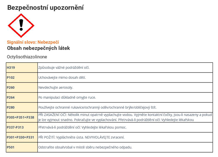 Bezpečnostní upozornění