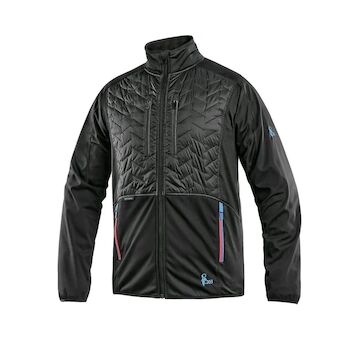 Bunda CXS LEONIS pánská černá s HV modro/červenými doplňky vel. 3XL