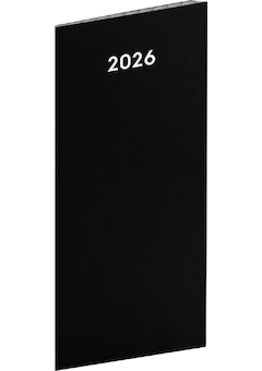  Kapesní diář Černý 2026 plánovací měsíční 8x18cm