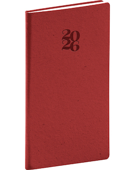  Kapesní diář Essenza 2026 třešeň 9x15,5cm