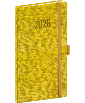  Kapesní diář Rivoli 2026 žlutozelený 9x15,5cm