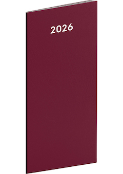  Kapesní diář Vínový 2026 plánovací měsíční 8x18cm