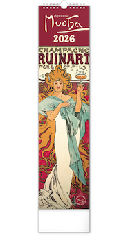  Nástěnný kalendář Alfons Mucha 2026 12x48cm