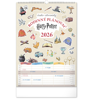  Nástěnný kalendář Rodinný plánovací Harry Potter 2026 33x46cm