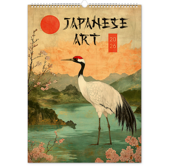  Nástěnný kalendář Vintage plakáty japonské umění 2026 33x46cm