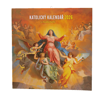 Nástěnný poznámkový kalendář Katolický kalendář (s modlitbami) 2026