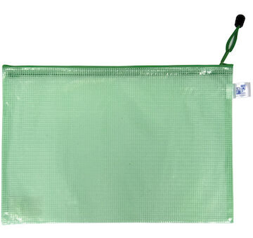 Obálka se zipem síťovaná A5 zelená