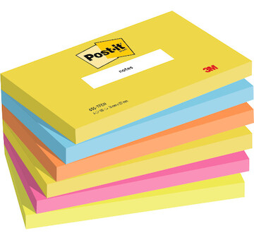 Samolepicí bloček 653 energické barvy 76x127mm 6 bločků