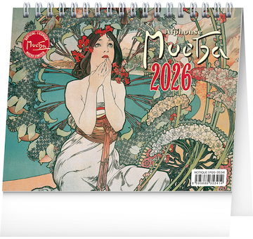  Stolní kalendář Alfons Mucha 2026 16,5x13cm