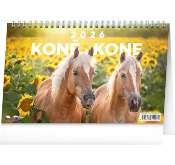  Stolní kalendář Koně Kone CZ/SK 2026 23,1x14,5cm