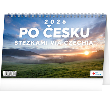  Stolní kalendář Po Česku stezkami Via Czechia 2026 23,1x14,5cm