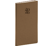  Kapesní diář Essenza 2026 oříšek 9x15,5cm