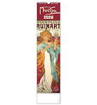  Nástěnný kalendář Alfons Mucha 2026 12x48cm