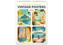 Nástěnný kalendář Vintage plakáty tropické ráje 2026 33x46cm