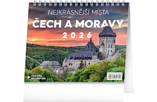  Stolní kalendář Nejkrásnější místa Čech a Moravy 2026 16,5x13cm