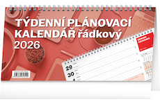  Stolní kalendář Plánovací řádkový 2026 25x12,5cm