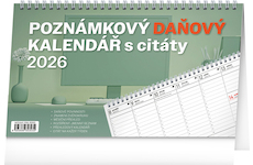  Stolní kalendář Poznámkový daňový s citáty 2026 25x14,5cm